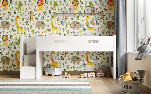 Flair Charlie White Wooden Mid Sleeper Single 3ft Bed Frame Only Flair Furnishings