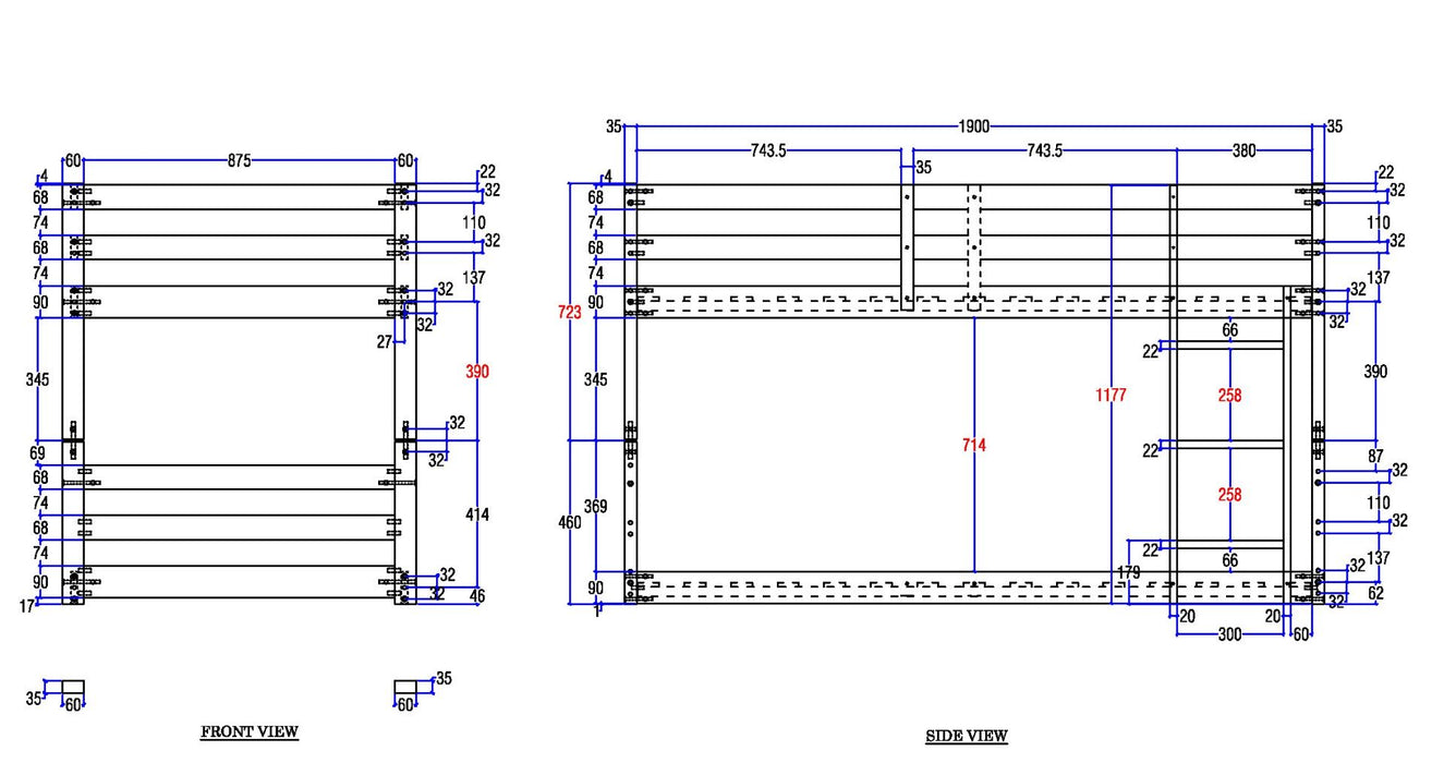 Flair FurnishingsFlair Furnishings Shasha Low Bunk Bed 3ft in Grey - Rest Relax