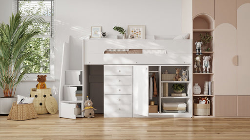 Flair FurnishingsFlair Stepaside Staircase High Sleeper Storage Station White - Rest Relax