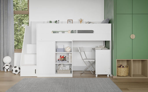 Flair FurnishingsFlair Stepaside Staircase High Sleeper Workstation White - Rest Relax
