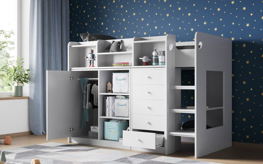 Flair FurnishingsFlair Wizard Junior High Sleeper Storage Station White - Rest Relax