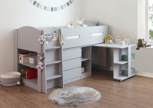 Flintshire FurnitureBillie Grey Mid Sleeper with Pull Out Desk - Rest Relax