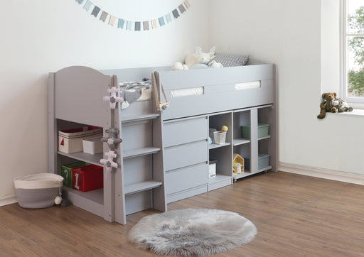 Flintshire Furniture Billie Grey Mid Sleeper with Pull Out Desk Rest Relax