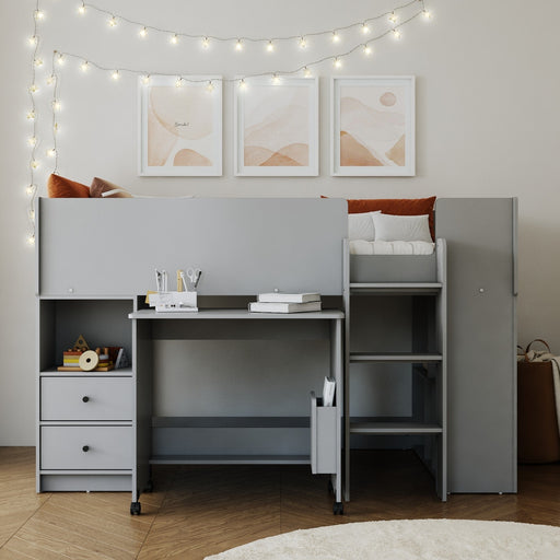 Flintshire FurnitureMarley Grey Mid Sleeper with Pull Out Desk - Rest Relax