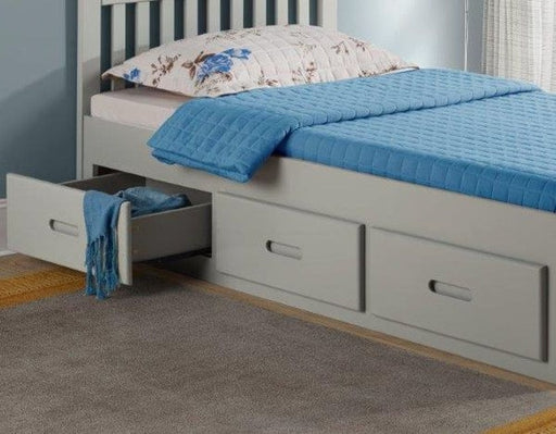Modern grey cabin bed angle.