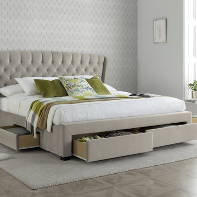BedmasterNewton Warmstone Velvet 4 Drawer Storage Bed - Rest Relax