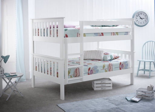 BedmasterOslo White Wooden Quadruple (4ft-4ft) Bunk Bed - Rest Relax
