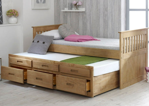 Furniture HausPhoenix Captains Waxed Pine Wooden Guest Single Bed - Rest Relax