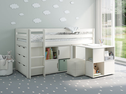 NoomiNoomi Nora Solid Wood Midsleeper Full Set White (FSC-Certified) - Rest Relax