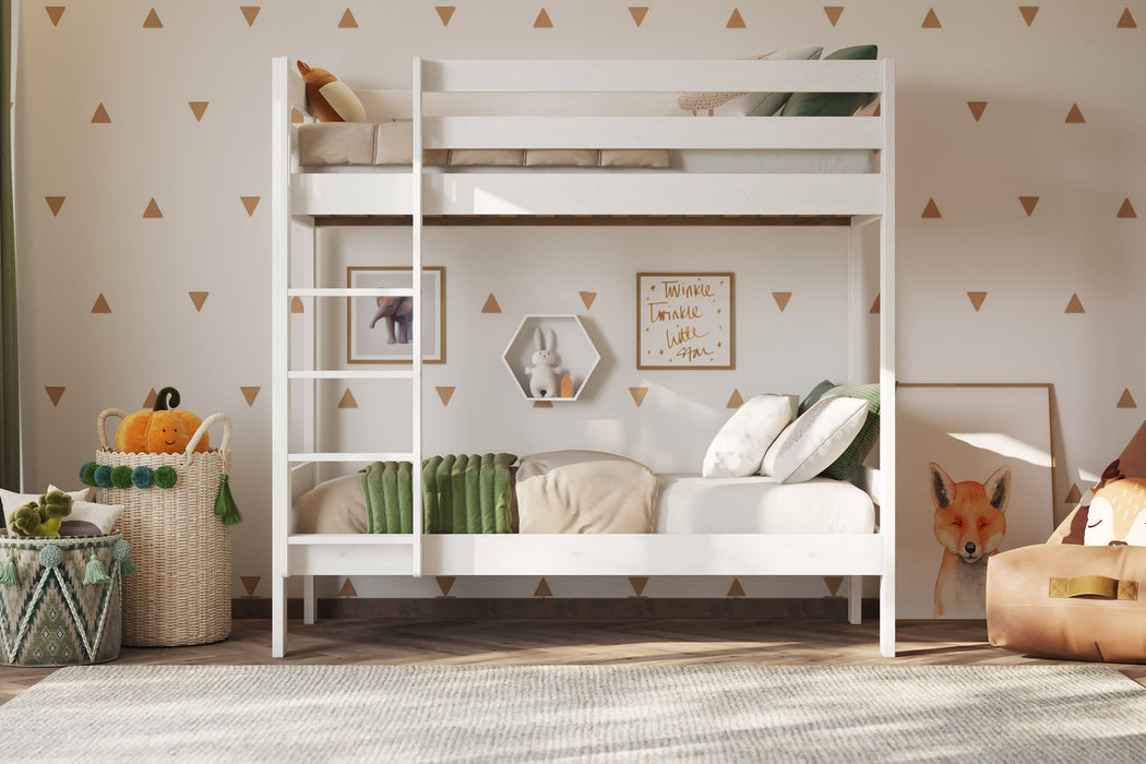 NoomiNoomi Nora Solid Wood Shorty Bunk Bed White (FSC Certified) - Rest Relax