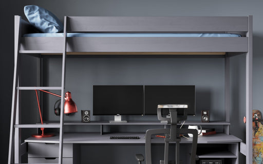 NoomiNoomi Tera Single Solid Wood Gaming Highsleeper Bed (FSC certified) - Rest Relax