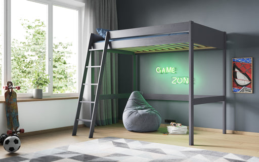 NoomiNoomi Tera Wooden Highsleeper Small Double (4ft) Bed in Grey (FSC certified) - Rest Relax