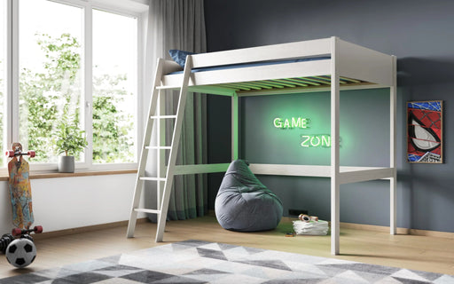 NoomiNoomi Tera Wooden Highsleeper Small Double (4ft) Bed in White (FSC certified) - Rest Relax